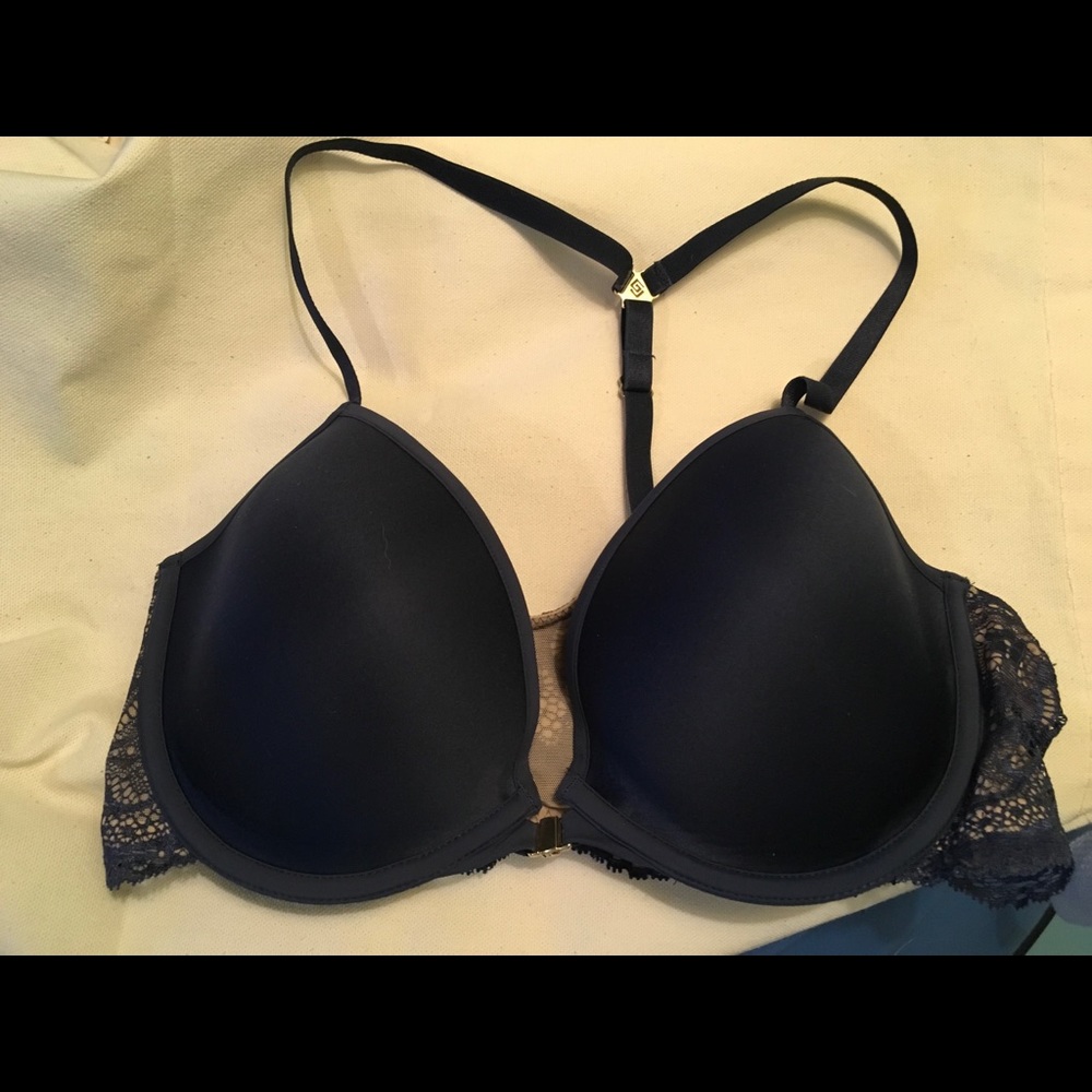 Third love 34 C1/2 classic lace racer back indigo.
